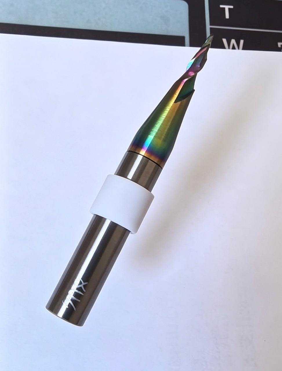 0.5mm Solid Carbide Tapered Ball Nose End Mill (8° Taper, Standard Length)